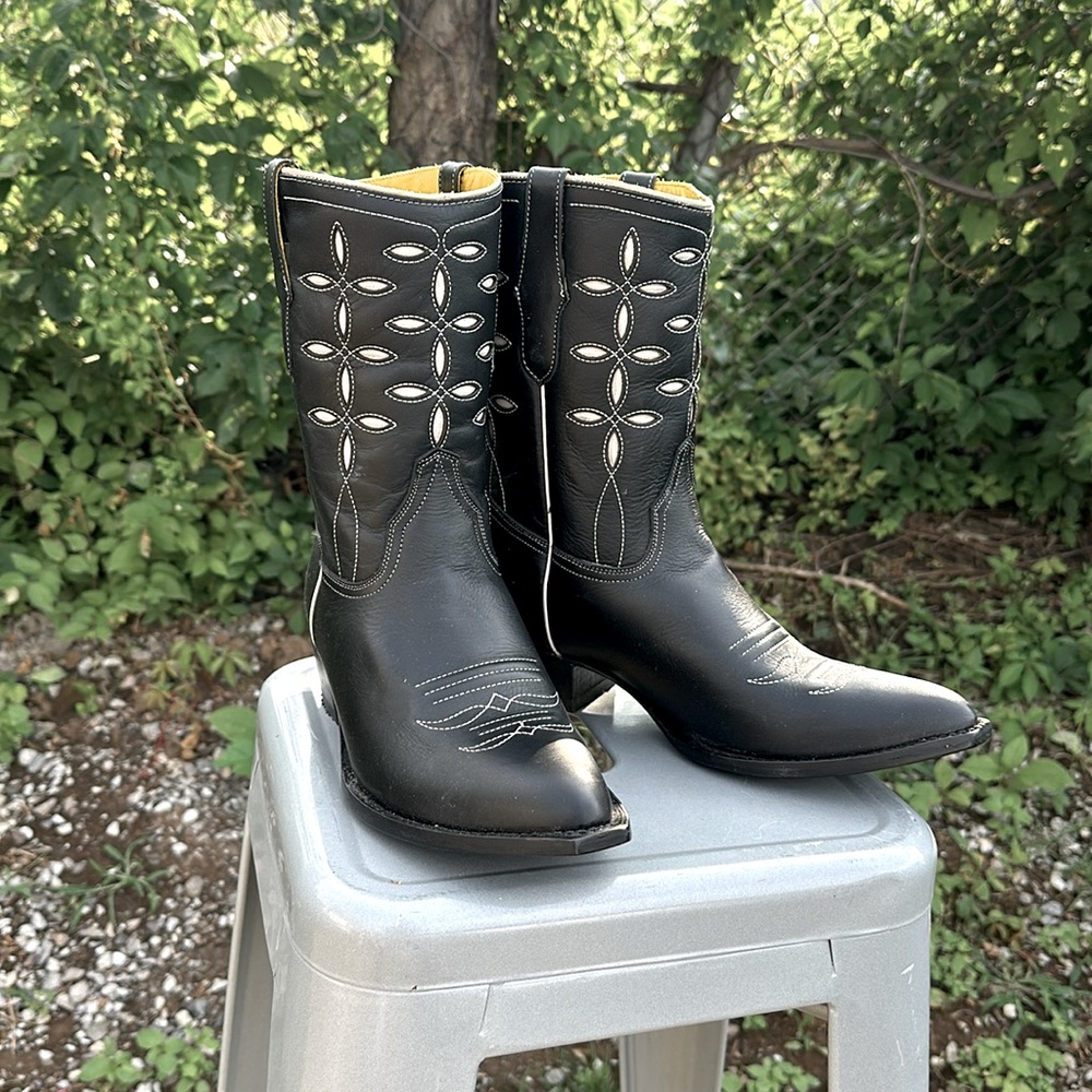 Peewee black and white Planet Cowboy boots